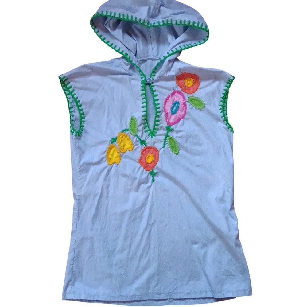 True Vintage Womens Peasant Hoody XS 1970s Festival Top Embroidered 1of Handmade